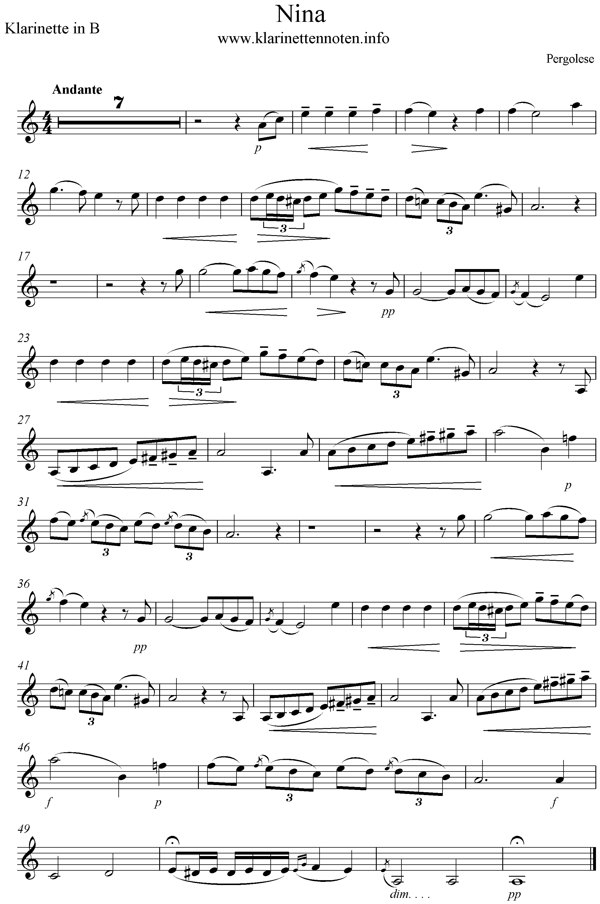 Tre Giorni , Clarinet